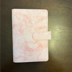 Pink Marble Patterned A5 binder